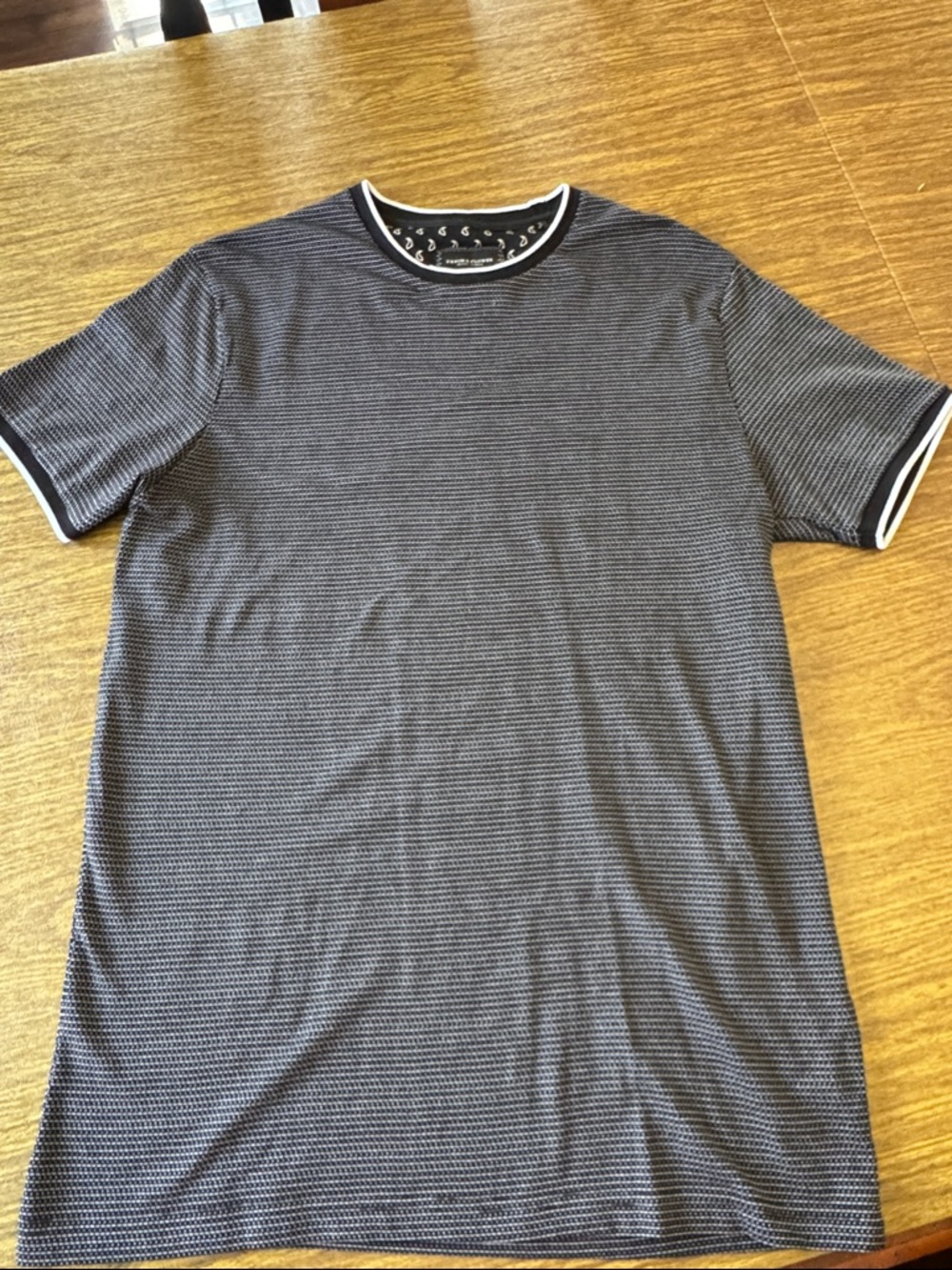 Denim & Flower Navy and white Micro-Stripe Short Sleeve Tee